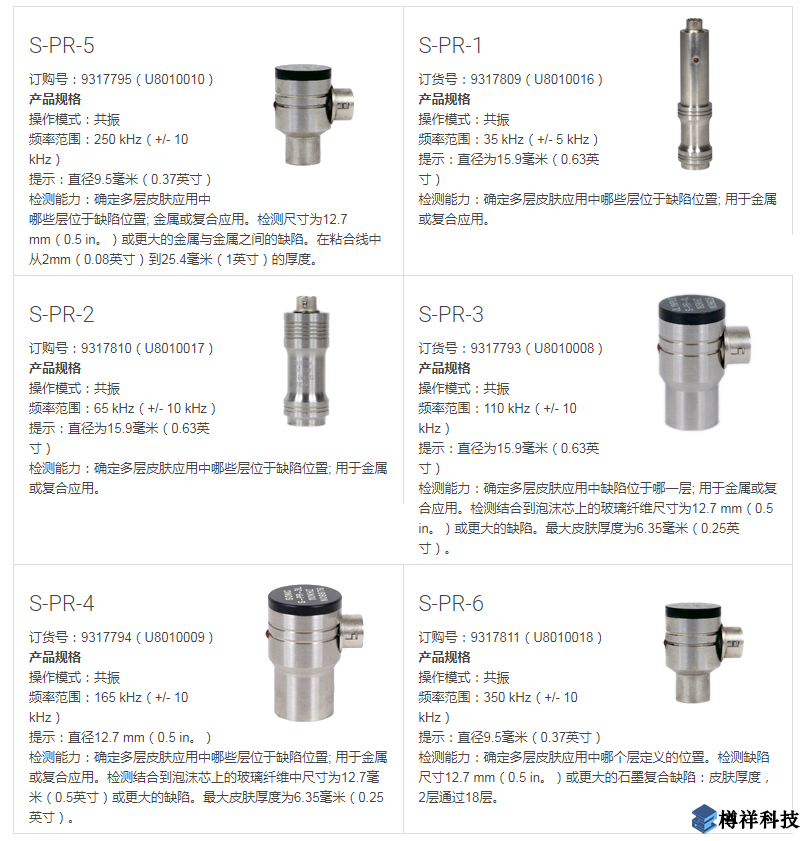 奧林巴斯無損探傷設(shè)備檢測儀器共振探頭及型號